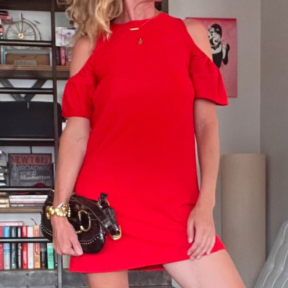 Zara Basic Collection Women's Red Cold Shoulder B… - image 1